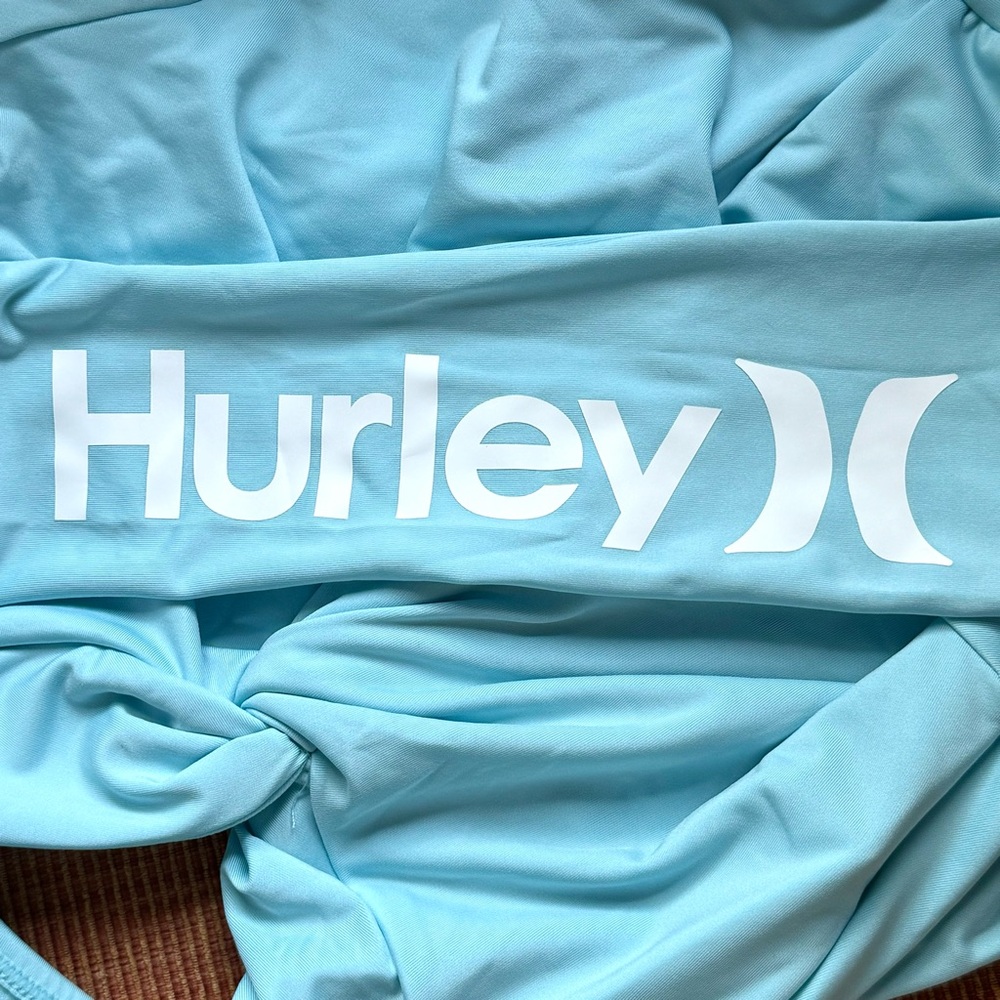 HURLEY Surf Suit Long Sleeve Baby Blue Knot Open Back S NWT Swim Bathing - Picture 4 of 7